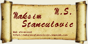 Maksim Stančulović vizit kartica